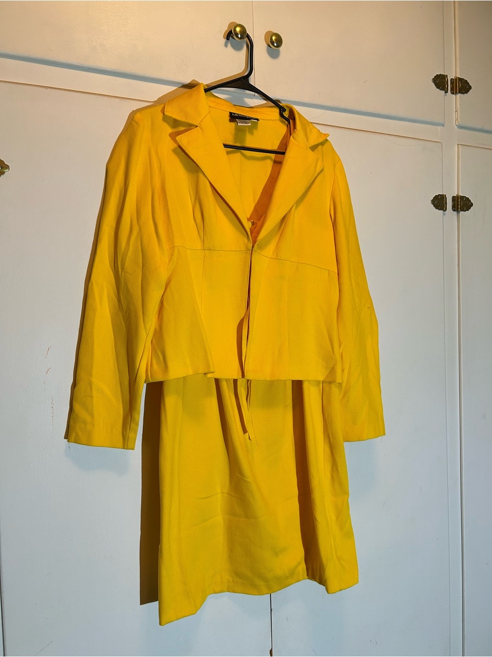 Metrostyle Bright Yellow Lace-Up Bodycon Mini Dress with Jacket
